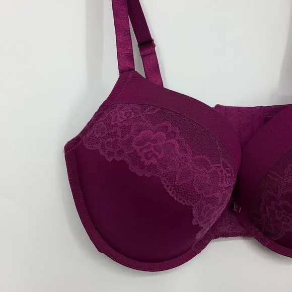 Maidenform Self Expressions Bra Womens 40DD Purple Lace Underwire Push Up - Picture 3 of 10